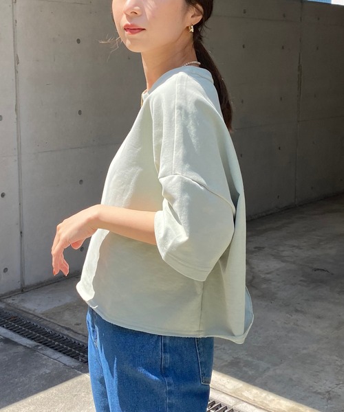 PUMA（プーマ）の「【PUMA/プーマ】ローエッジ半袖スエット（Tシャツ/カットソー・レディース・カーキ/ブラック・SMALL）」の21枚目の写真