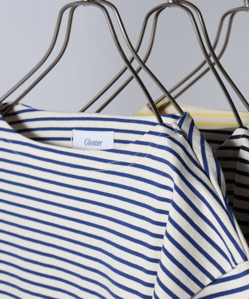 GLOSTER（グロスター）の「【新色追加】バスクシャツ ショートスリーブ（Tシャツ/カットソー・メンズ・ネイビー/オフホワイト/ホワイト×ブルー/ホワイト×ネイビー/ホワイト×イエロー/グリーン系その他3/ホワイト系その他6/ブラック系その他3・M/L/MEDIUM/LARGE）」の3枚目の写真