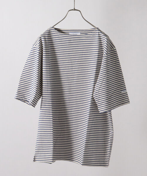 GLOSTER（グロスター）の「【新色追加】バスクシャツ ショートスリーブ（Tシャツ/カットソー・メンズ・ネイビー/オフホワイト/ホワイト×ブルー/ホワイト×ネイビー/ホワイト×イエロー/グリーン系その他3/ホワイト系その他6/ブラック系その他3・M/L/MEDIUM/LARGE）」の17枚目の写真