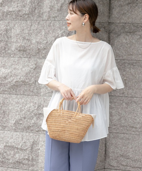 F by ROSSO コットンボイル切替ギャザーブラウス ROSSO(ロッソ)の「F by ROSSO コットンボイル切替ギャザー