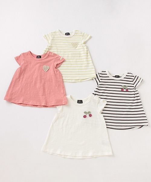 petit main（プティマイン）の「【オーガビッツ 接触冷感】編みモチーフTシャツ（Tシャツ/カットソー・キッズ・ブラック/ピンク/ライトグリーン/キナリ・80ｃｍ/90cm/110cm/100cm/120cm/130cm）」の11枚目の写真