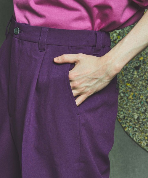 MAISON SPECIAL（メゾンスペシャル）の「《ユニセックスアイテム》マルチファブリック1タックイージーカラーワイドパンツ 【MAISON SPECIAL/メゾンスペシャル】（スラックス・メンズ・ブラック/グリーン/パープル/レッド/オフホワイト/ピンク・44/46/48）」の16枚目の写真