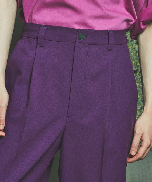 MAISON SPECIAL（メゾンスペシャル）の「《ユニセックスアイテム》マルチファブリック1タックイージーカラーワイドパンツ 【MAISON SPECIAL/メゾンスペシャル】（スラックス・メンズ・ブラック/グリーン/パープル/レッド/オフホワイト/ピンク・44/46/48）」の18枚目の写真