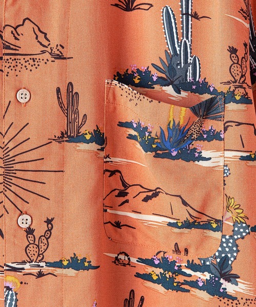 OUTDOOR PRODUCTS APPAREL（アウトドアプロダクツアパレル）の「レーヨンアロハ　レーヨン素材 オープンカラー（開襟） アロハシャツ（シャツ/ブラウス・メンズ・ホワイト/ブラック/ベージュ/ネイビー/サックスブルー/オレンジ・SMALL/MEDIUM/LARGE/X-LARGE）」の9枚目の写真