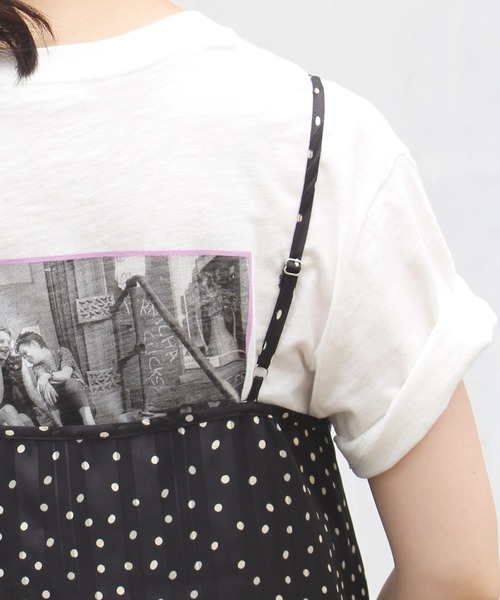 INCEDE（インシード）の「シアーランダムドットキャミワンピース（ワンピース・レディース・オフホワイト/ブラック・M/L/LL/3L/4L）」の13枚目の写真