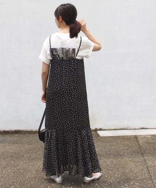INCEDE（インシード）の「シアーランダムドットキャミワンピース（ワンピース・レディース・オフホワイト/ブラック・M/L/LL/3L/4L）」の17枚目の写真