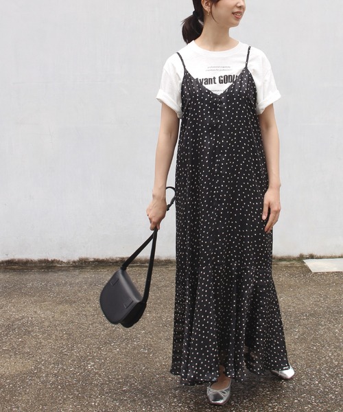 INCEDE（インシード）の「シアーランダムドットキャミワンピース（ワンピース・レディース・オフホワイト/ブラック・M/L/LL/3L/4L）」の16枚目の写真
