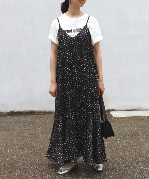 INCEDE（インシード）の「シアーランダムドットキャミワンピース（ワンピース・レディース・オフホワイト/ブラック・M/L/LL/3L/4L）」の14枚目の写真