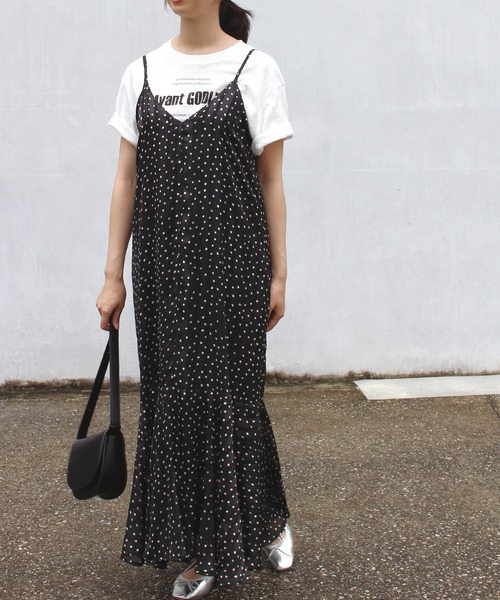 INCEDE（インシード）の「シアーランダムドットキャミワンピース（ワンピース・レディース・オフホワイト/ブラック・M/L/LL/3L/4L）」の15枚目の写真