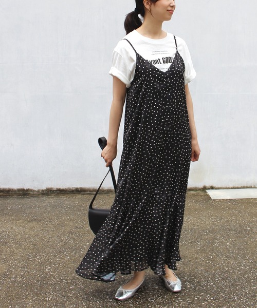 INCEDE（インシード）の「シアーランダムドットキャミワンピース（ワンピース・レディース・オフホワイト/ブラック・M/L/LL/3L/4L）」の18枚目の写真