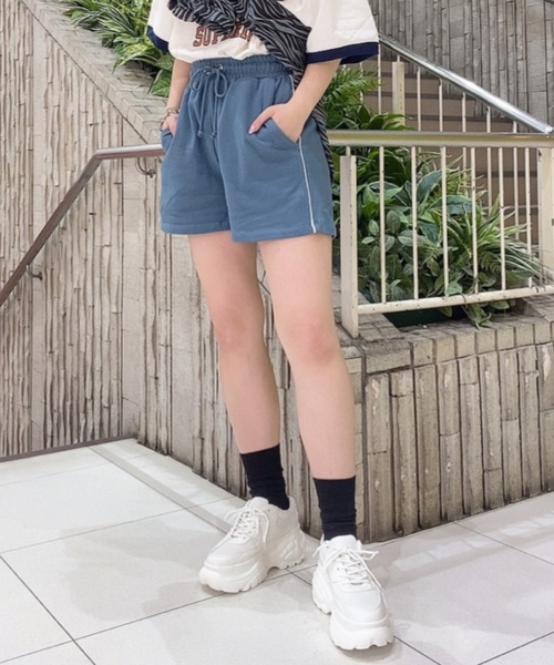 WEGO（ウィゴー）の「WEGO/スウェットイージーショーツ（スウェットパンツ・レディース・その他1/杢グレー/ブラック/ブルー・FREE）」の3枚目の写真