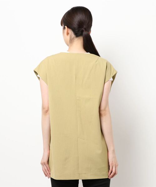 mysty woman（ミスティウーマン）の「ノーカラーベストジャケット 958368（ノーカラージャケット・レディース・イエロー/アイボリー/モカ・FREE）」の21枚目の写真
