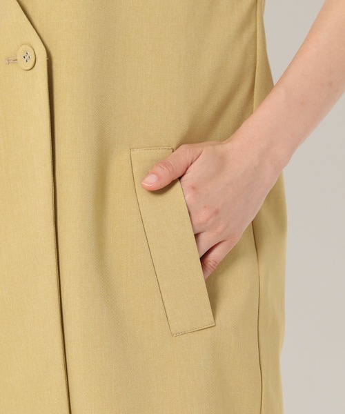 mysty woman（ミスティウーマン）の「ノーカラーベストジャケット 958368（ノーカラージャケット・レディース・イエロー/アイボリー/モカ・FREE）」の17枚目の写真