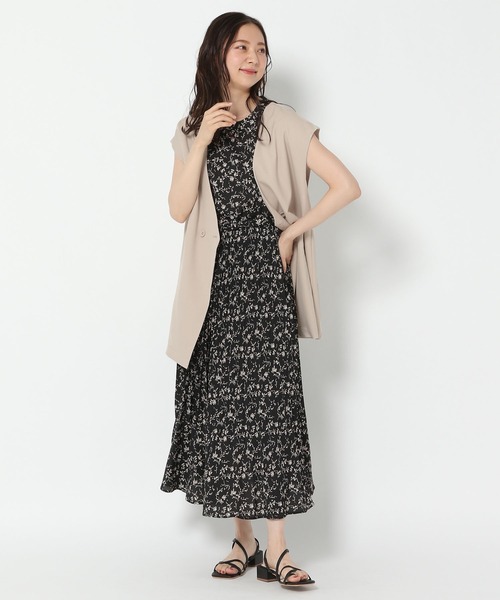 mysty woman（ミスティウーマン）の「ノーカラーベストジャケット 958368（ノーカラージャケット・レディース・イエロー/アイボリー/モカ・FREE）」の5枚目の写真