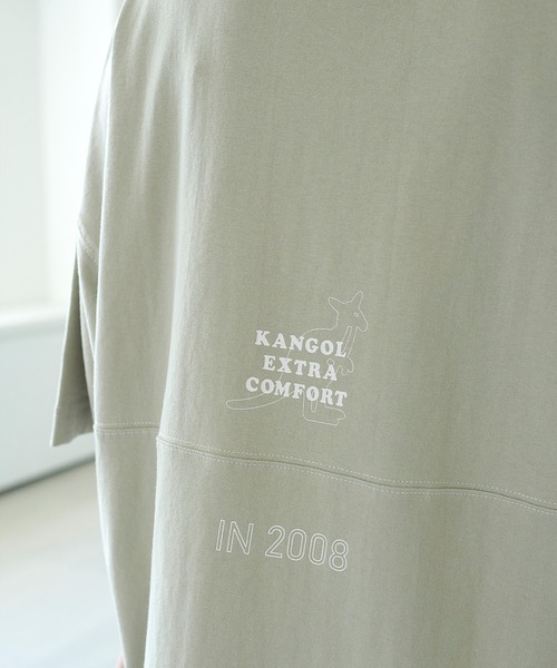 KANGOL EXTRA COMFORT（カンゴールエクストラコンフォート）の「ステッチ刺繍　ラウンドヘム切替チュニック（チュニック・レディース・チャコールグレー/ライトグリーン/ライトベージュ・LL/M/L）」の9枚目の写真