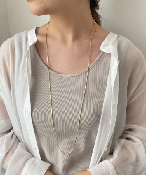 CAPRICIEUX LE'MAGE（カプリシューレマージュ）の「【GOLDY/ゴールディ】スネークチェーンロングネックレス（ネックレス・レディース・ゴールド/シルバー・FREE）」の2枚目の写真