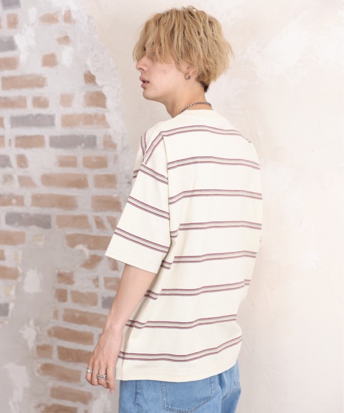 ACE SHOP(エースショップ)の「レトロボーダーtee(Tシャツ/カットソー・メンズ・アイボリー/ネイビー・FREE)」の14枚目の写真