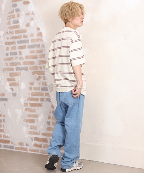 ACE SHOP(エースショップ)の「レトロボーダーtee(Tシャツ/カットソー・メンズ・アイボリー/ネイビー・FREE)」の17枚目の写真