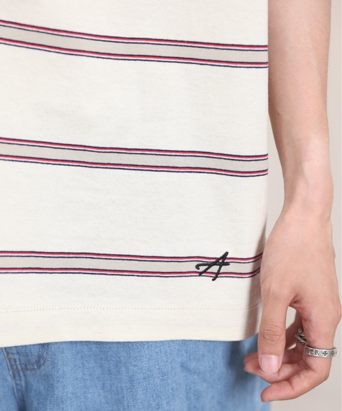 ACE SHOP(エースショップ)の「レトロボーダーtee(Tシャツ/カットソー・メンズ・アイボリー/ネイビー・FREE)」の20枚目の写真