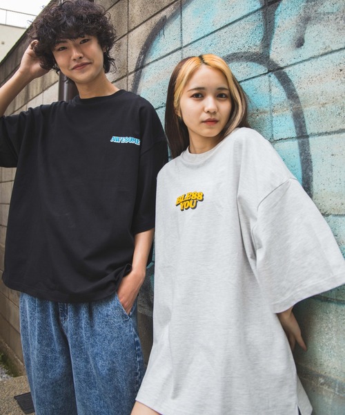 WEGO（ウィゴー）の「WEGO/ヘビーウエイト グラフィティビックシルエット5分袖Tシャツ（Tシャツ/カットソー・メンズ・ブラック/オレンジ/オートミール/ホワイト・LARGE/SMALL/MEDIUM）」の20枚目の写真