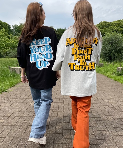 WEGO（ウィゴー）の「WEGO/ヘビーウエイト グラフィティビックシルエット5分袖Tシャツ（Tシャツ/カットソー・メンズ・ブラック/オレンジ/オートミール/ホワイト・LARGE/SMALL/MEDIUM）」の22枚目の写真