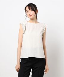 Te chichi | 袖口フリルノースリブラウス(シャツ/ブラウス)