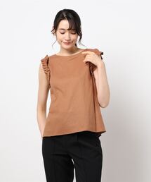 Te chichi | 袖口フリルノースリブラウス(シャツ/ブラウス)