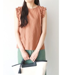 Te chichi | 袖口フリルノースリーブブラウス(シャツ/ブラウス)