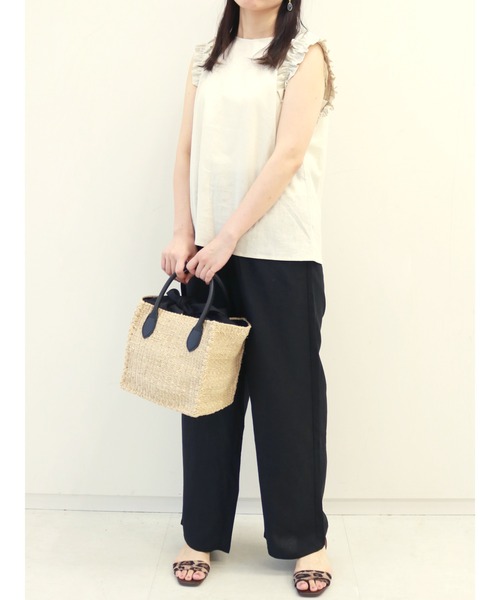 Te chichi（テチチ）の「袖口フリルノースリーブブラウス（シャツ/ブラウス・レディース・ブラウン/ネイビー/ベージュ・ﾌﾘ-）」の13枚目の写真