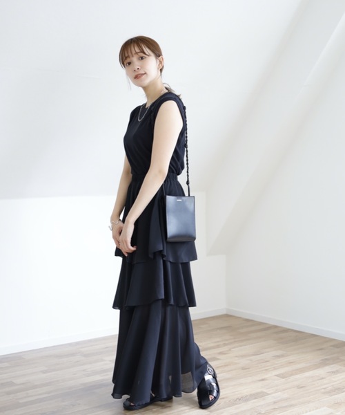 UNFIELD(アンフィールド)の「【UNFIELD シフォンティアードフリルスカート】(スカート・レディース・ブラック/アイボリー/モカ・FREE)」の13枚目の写真