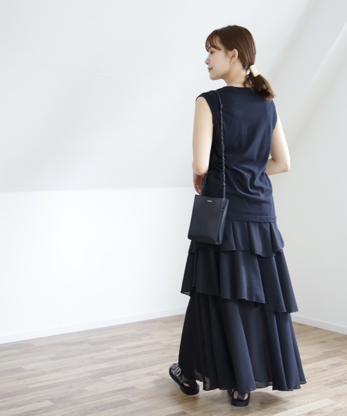 UNFIELD(アンフィールド)の「【UNFIELD シフォンティアードフリルスカート】(スカート・レディース・ブラック/アイボリー/モカ・FREE)」の22枚目の写真