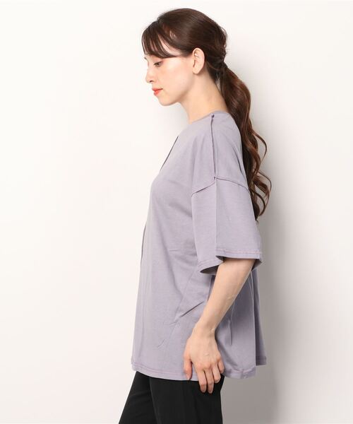 Shelly island（シェリーアイランド）の「ビッグシルエットステッチカットソー（Tシャツ/カットソー・レディース・ホワイト/チャコールグレー/パープル・FREE）」の13枚目の写真