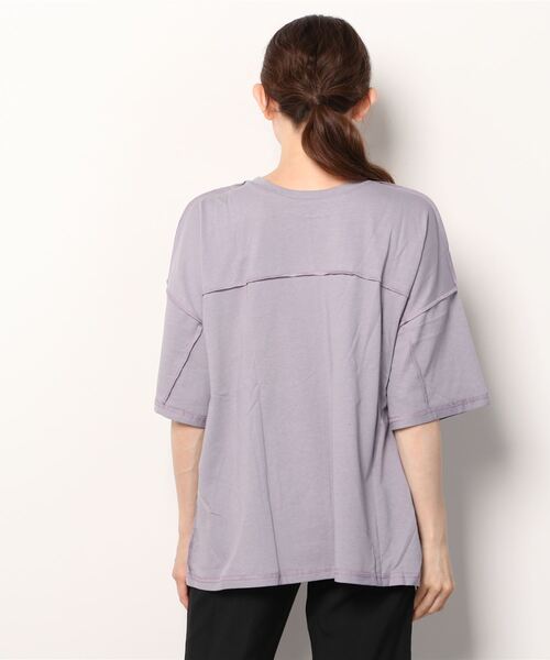 Shelly island（シェリーアイランド）の「ビッグシルエットステッチカットソー（Tシャツ/カットソー・レディース・ホワイト/チャコールグレー/パープル・FREE）」の14枚目の写真