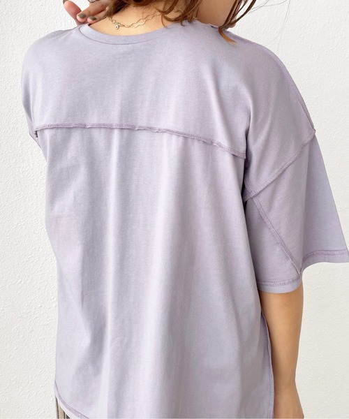 Shelly island（シェリーアイランド）の「ビッグシルエットステッチカットソー（Tシャツ/カットソー・レディース・ホワイト/チャコールグレー/パープル・FREE）」の11枚目の写真