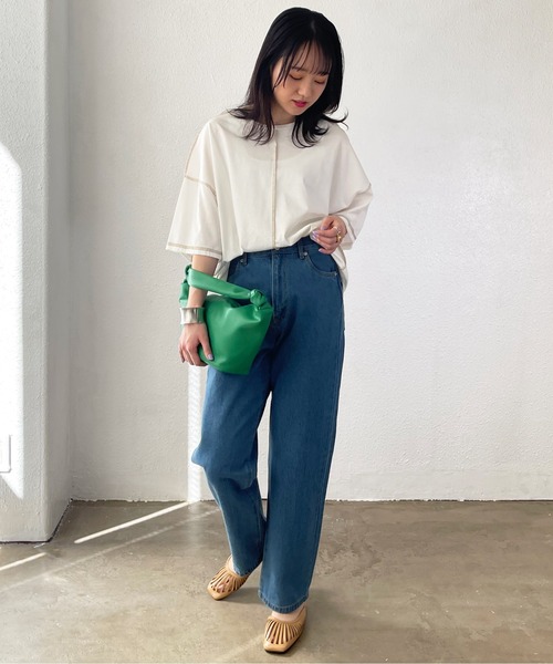 Shelly island（シェリーアイランド）の「ビッグシルエットステッチカットソー（Tシャツ/カットソー・レディース・ホワイト/チャコールグレー/パープル・FREE）」の18枚目の写真