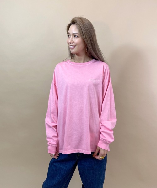 BILLABONG（ビラボン）の「BILLABONG/ビラボン ビッグシルエット バックプリントロンT BB014-052（Tシャツ/カットソー・レディース・ホワイト/ピンク/ブラウン/ブラック・M/L）」の6枚目の写真