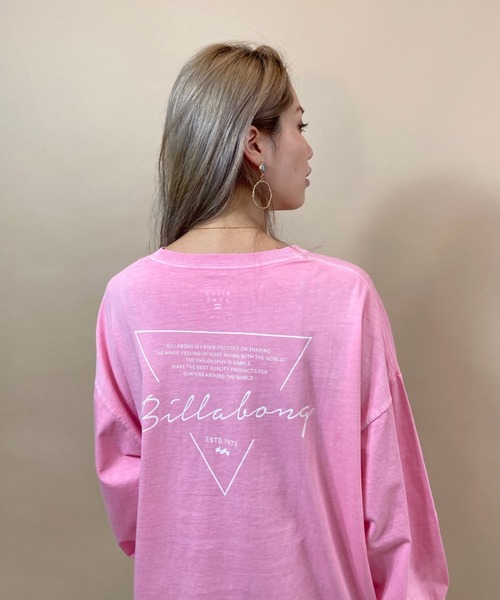 BILLABONG（ビラボン）の「BILLABONG/ビラボン ビッグシルエット バックプリントロンT BB014-052（Tシャツ/カットソー・レディース・ホワイト/ピンク/ブラウン/ブラック・M/L）」の19枚目の写真
