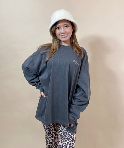 BILLABONG（ビラボン）の「BILLABONG/ビラボン ビッグシルエット バックプリントロンT BB014-052（Tシャツ/カットソー・レディース・ホワイト/ピンク/ブラウン/ブラック・M/L）」の7枚目の写真