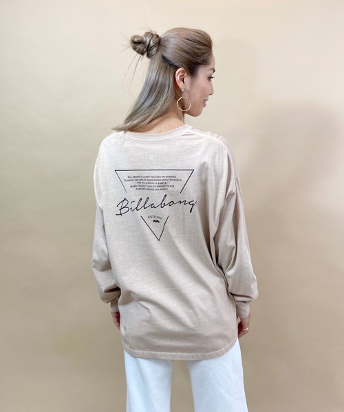 BILLABONG（ビラボン）の「BILLABONG/ビラボン ビッグシルエット バックプリントロンT BB014-052（Tシャツ/カットソー・レディース・ホワイト/ピンク/ブラウン/ブラック・M/L）」の16枚目の写真