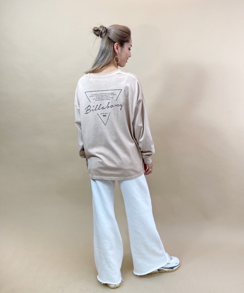 BILLABONG（ビラボン）の「BILLABONG/ビラボン ビッグシルエット バックプリントロンT BB014-052（Tシャツ/カットソー・レディース・ホワイト/ピンク/ブラウン/ブラック・M/L）」の9枚目の写真