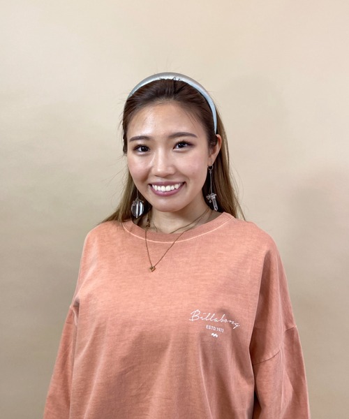 BILLABONG（ビラボン）の「BILLABONG/ビラボン ビッグシルエット バックプリントロンT BB014-052（Tシャツ/カットソー・レディース・ホワイト/ピンク/ブラウン/ブラック・M/L）」の21枚目の写真
