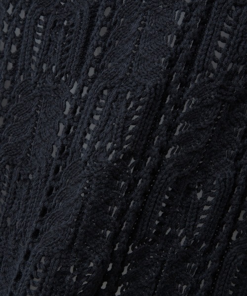 unlow（アンロー）の「透かし編みショートニットベスト（ニット/セーター・メンズ・ブラック/ブルー・FREE）」の14枚目の写真
