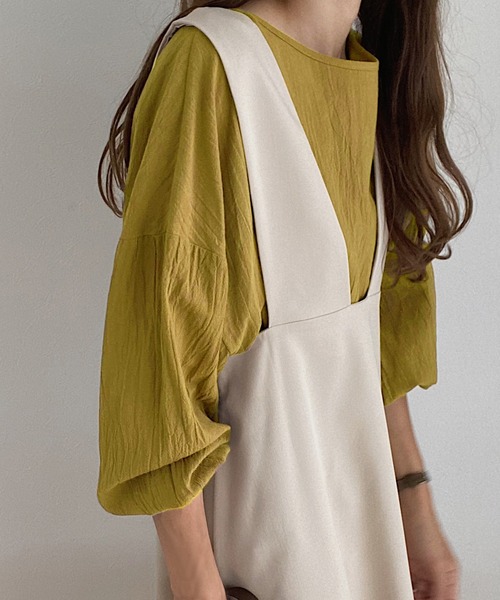 LAUIR（ラウアー）の「ボリュームスリーブバックリボンブラウス（シャツ/ブラウス・レディース・アイボリー/モカ/グレイッシュベージュ/ブラック/ピンク/ワインレッド/ブルー/ネイビー/チャコールグレー/マスタード/オレンジ系その他/グリーン系その他・MEDIUM/LARGE/SMALL/X-LARGE）」の9枚目の写真