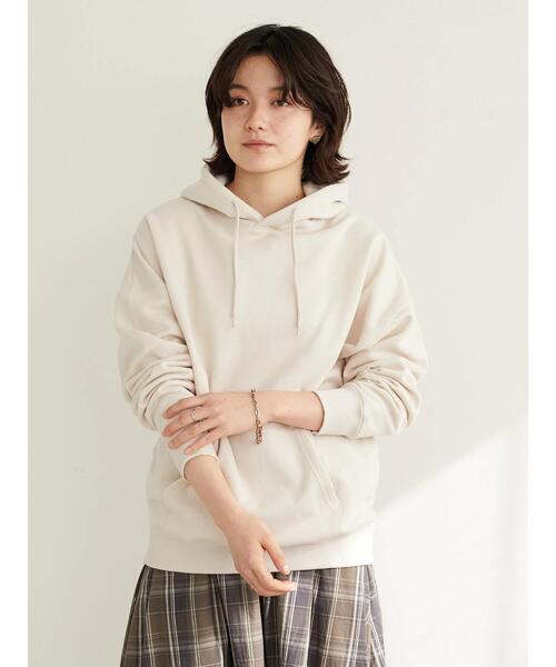 CRAFT STANDARD BOUTIQUE(クラフトスタンダードブティック)の「裏起毛ジェンダーレスパーカー *(パーカー・レディース・ライトグレー/パープル/オレンジ/ライトベージュ/ピンク・M/L/LL)」の8枚目の写真