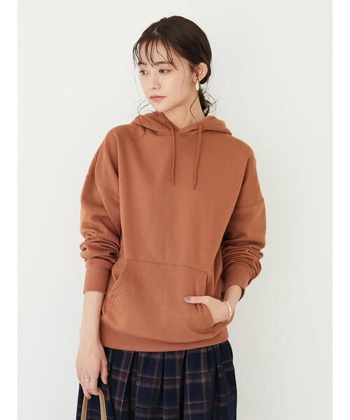 CRAFT STANDARD BOUTIQUE(クラフトスタンダードブティック)の「裏起毛ジェンダーレスパーカー *(パーカー・レディース・ライトグレー/パープル/オレンジ/ライトベージュ/ピンク・M/L/LL)」の9枚目の写真