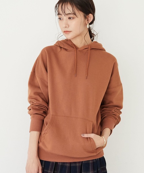 CRAFT STANDARD BOUTIQUE(クラフトスタンダードブティック)の「裏起毛ジェンダーレスパーカー *(パーカー・レディース・ライトグレー/パープル/オレンジ/ライトベージュ/ピンク・M/L/LL)」の1枚目の写真