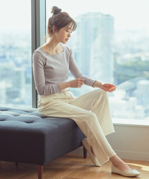 GLOBAL WORK(グローバルワーク)の「ワッシャリラックスパンツ/217232(その他パンツ・レディース・オフホワイト/グリーン/ブラック・LARGE/MEDIUM)」の8枚目の写真