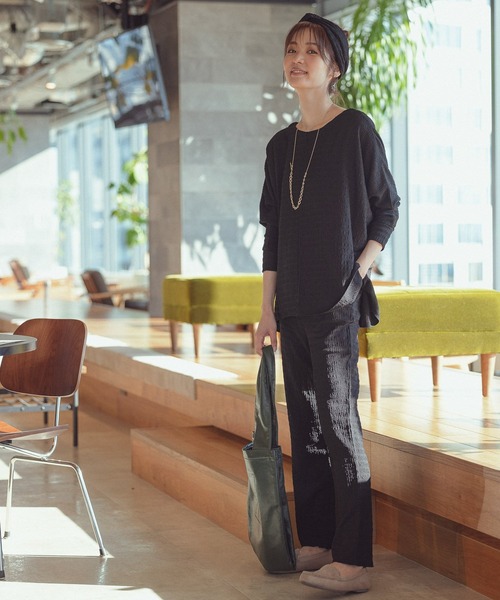 GLOBAL WORK(グローバルワーク)の「ワッシャリラックスパンツ/217232(その他パンツ・レディース・オフホワイト/グリーン/ブラック・LARGE/MEDIUM)」の12枚目の写真