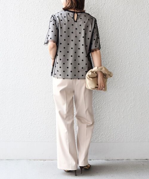 【新品タグ付き】組曲 現行 Web限定 チュールポンチドッキング Tシャツ rectangle tシャツ 3WAYチュールドッキングカットソー
