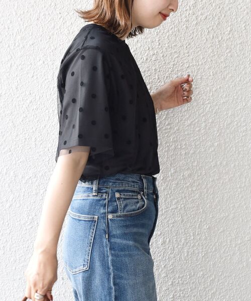 SHIPS（シップス）の「【WEB限定】チュールドッキングTEE 2◇（Tシャツ/カットソー・レディース・ブラック/チャコールグレー/ライトグレー/ライトホワイト・ONE SIZE）」の17枚目の写真